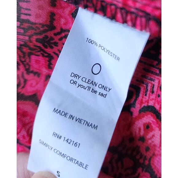 KIMONO/ROBE/COVER UP-LULAROE-Sheer-Red & Black-Black Fringe-Open Front-Size SM - Picture 8 of 13